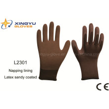 Polyester Shell Napping Lining, Latex Sandy Coated Safety Work Glove (L2301)